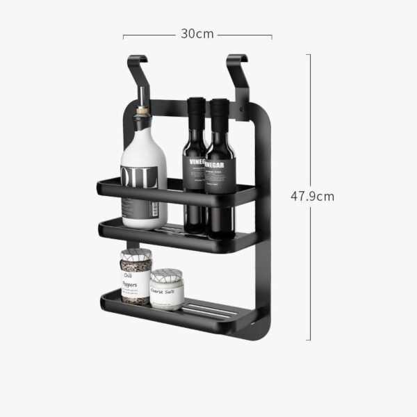 Punch-Free Kitchen Shelf for Easy Wall-Mounting, Space-Saving Organizer, No Drilling Required