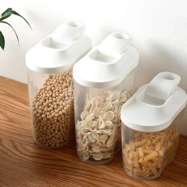 Kitchen Beans and Grain Storage Box, Food Container for Efficient Storage, Clear Plastic Kitchen Organizer