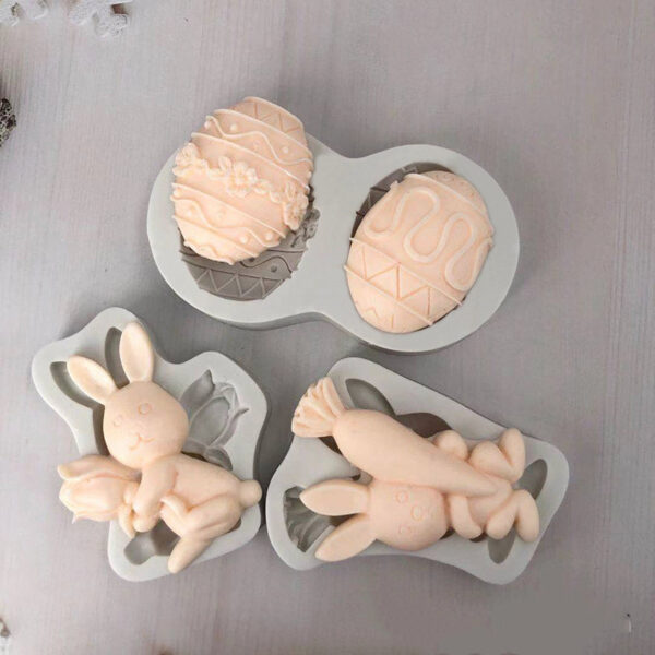 3D Rabbit Easter Bunny Silicone Cake Molds, Fondant and Resin Molds for Creative Baking, Ideal for Pastries and Cakes