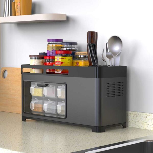 Multifunctional Storage Box for Kitchen Shelf, Versatile Organizer for Various Kitchen Items, Space-Saving Design