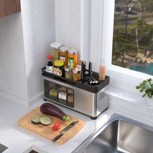 Multifunctional Storage Box for Kitchen Shelf, Versatile Organizer for Various Kitchen Items, Space-Saving Design