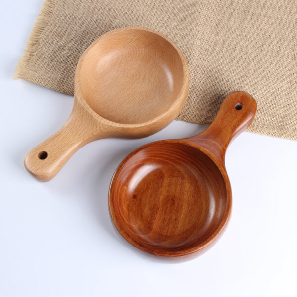 Multifunctional Wooden Bowl Wooden Tableware With Handle For Fruit Salad Bowl, Versatile Wooden Bowl With Handle, Ideal for Fruit and Salad