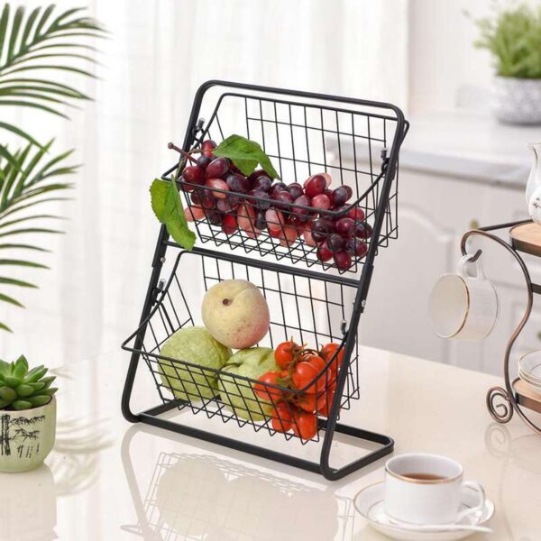 Multilayer Stainless Steel Spice Rack for Kitchen Storage, Durable Fruit and Spice Organizer, Modern Kitchen Storage Rack