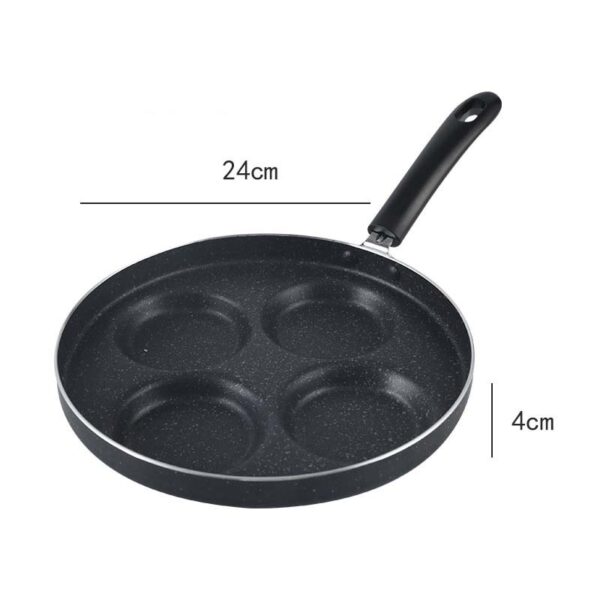 Love Frying Pan Non-Stick Flat Bottom Four-Hole Omelette Pan, Ideal for Perfectly Cooked Omelets, Easy to Clean