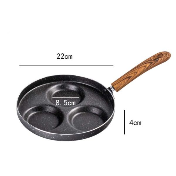 Love Frying Pan Non-Stick Flat Bottom Four-Hole Omelette Pan, Ideal for Perfectly Cooked Omelets, Easy to Clean