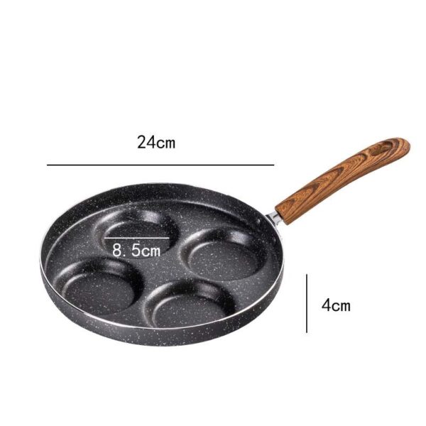 Love Frying Pan Non-Stick Flat Bottom Four-Hole Omelette Pan, Ideal for Perfectly Cooked Omelets, Easy to Clean