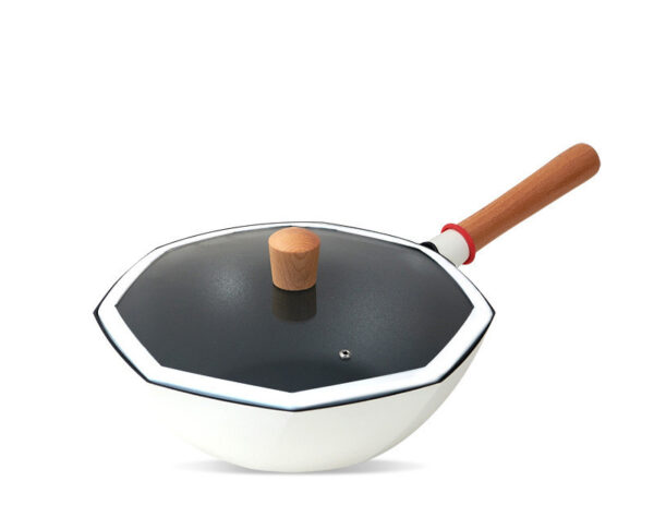 Maifan Stone Non-Stick Frying Pan, Oil-Free Smoke-Free Wok, Compatible with Gas and Induction Cookers