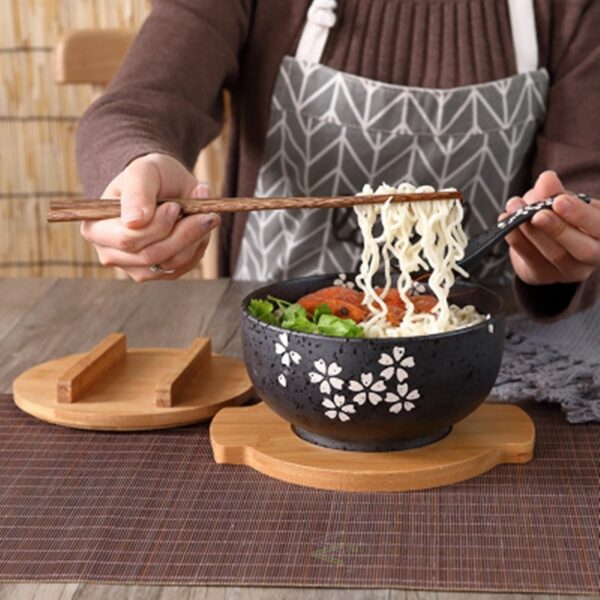 Japanese Bowl Instant Noodles Tableware Dining Room Tableware, Traditional Japanese Noodle Bowls, Ceramic Instant Noodle Bowls for Dining