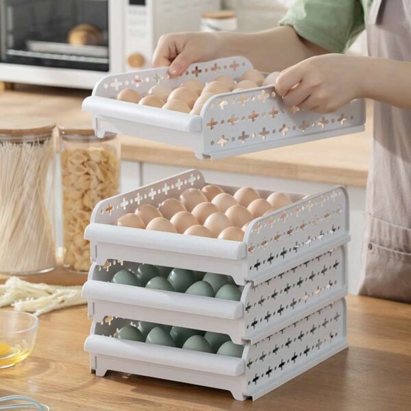 Space-Saving Refrigerator Egg Storage Box, Efficient and Practical Egg Organizer for Kitchen Refrigerators