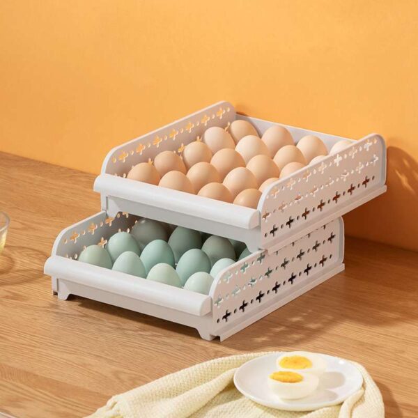 Space-Saving Refrigerator Egg Storage Box, Efficient and Practical Egg Organizer for Kitchen Refrigerators