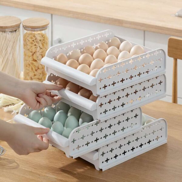 Space-Saving Refrigerator Egg Storage Box, Efficient and Practical Egg Organizer for Kitchen Refrigerators