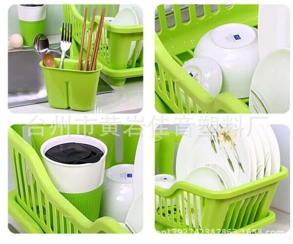 Lishui Plastic Dish Rack for Kitchen, Stackable Dish Organizer, Space-Saving Kitchen Storage Rack