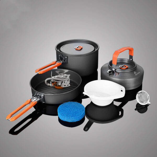 Fire Maple Feast 2 Camping Cookware Set, Portable 2-3 Person Outdoor Cooking Set for Picnics, Hiking, and Camping