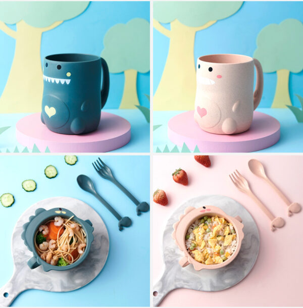 Baby Cartoon Dinosaur Tableware Set, Fun and Safe Dinnerware for Kids, Perfect for Meals and Snacks