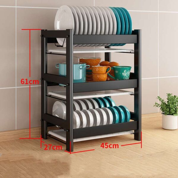 Dish Drying Rack with Drainage, Kitchen Dish Rack and Tableware Storage Box, Space-Saving Dish Drying Organizer