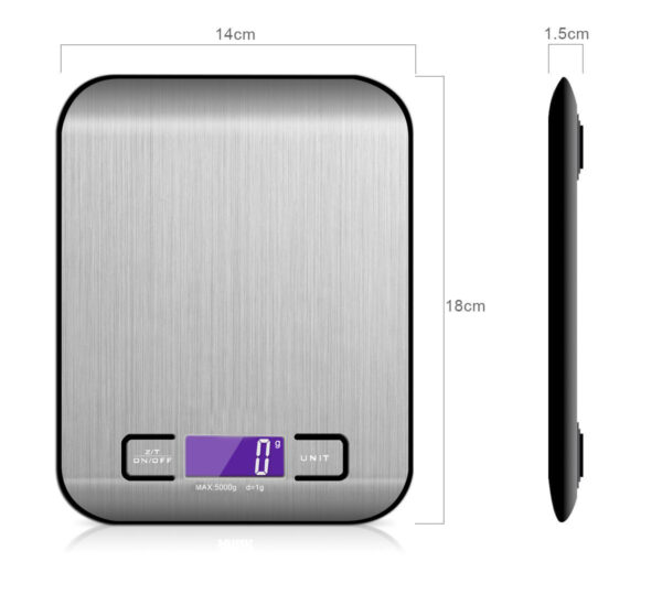 Rechargeable Flat Stainless Steel Kitchen Scale, Electronic Small Platform Scale for Precise Cooking Measurements