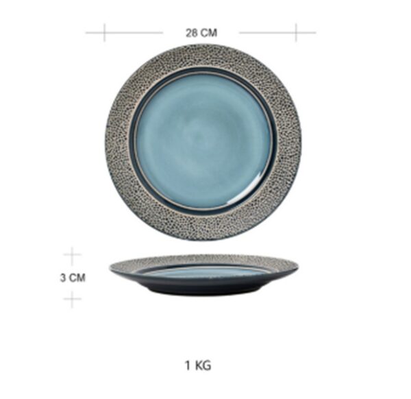 Ceramic Plate Dish Plate Microwave Oven Tableware, Microwave-Safe Ceramic Plates, Durable Ceramic Dishes for Microwave Use