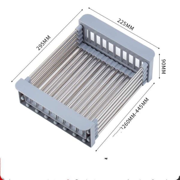 Retractable Drain Basket for Kitchen Sink, Adjustable and Space-Saving