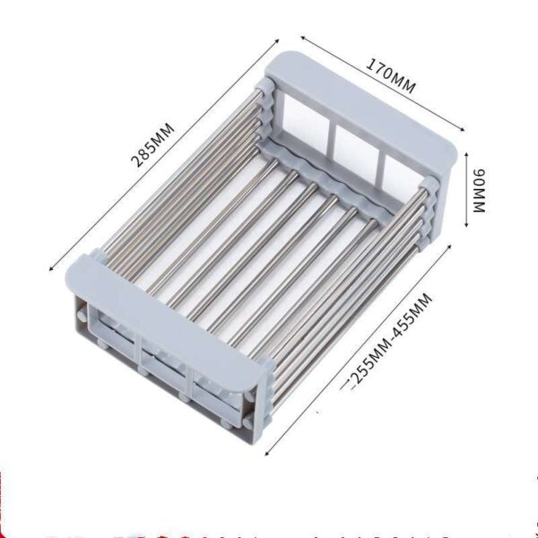 Retractable Drain Basket for Kitchen Sink, Adjustable and Space-Saving