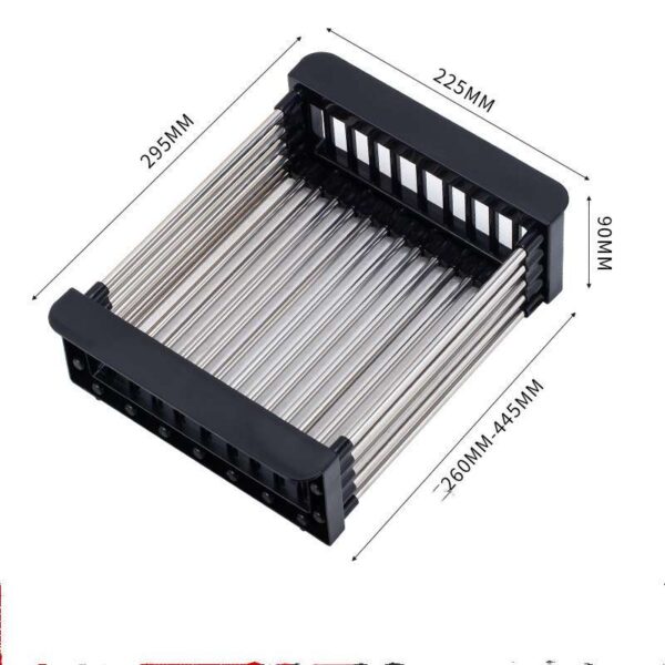 Retractable Drain Basket for Kitchen Sink, Adjustable and Space-Saving