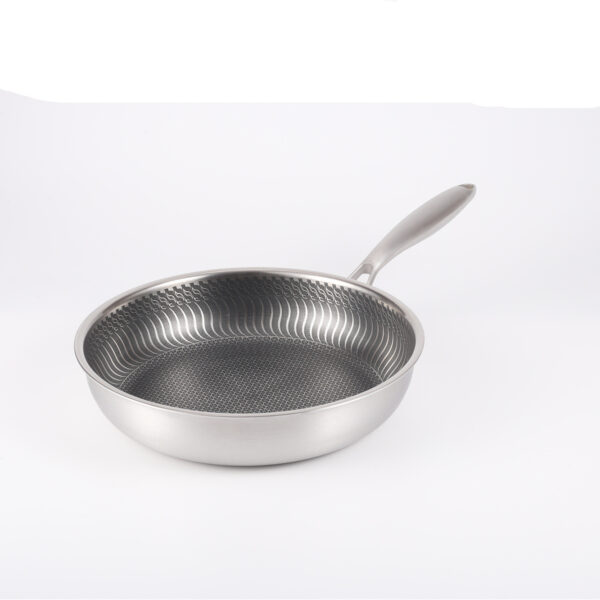 High-Quality Stainless Steel Uncoated Frying Pan, Durable Cooking Pan for Even Heat Distribution, Ideal for Professional Results