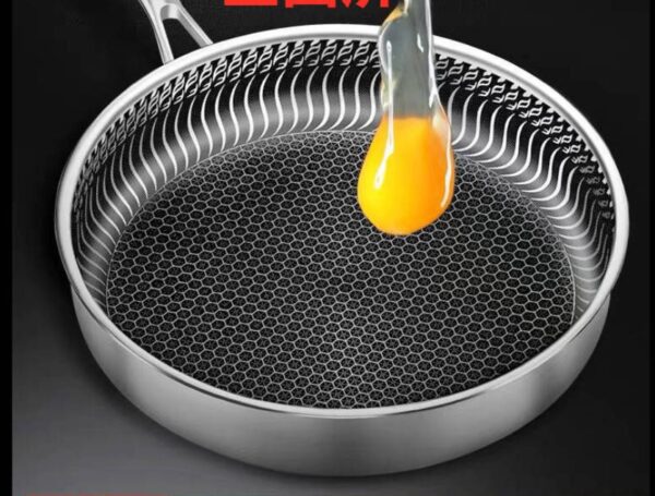 High-Quality Stainless Steel Uncoated Frying Pan, Durable Cooking Pan for Even Heat Distribution, Ideal for Professional Results