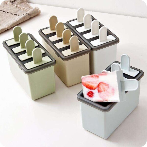 Homemade Ice Cream Popsicle Mold, Ice Cream Sorbet and Cube Tray, DIY Ice Tray for Homemade Treats