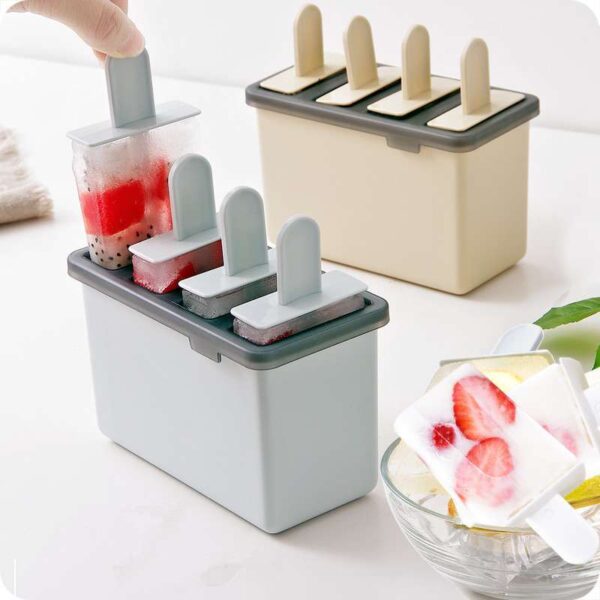 Homemade Ice Cream Popsicle Mold, Ice Cream Sorbet and Cube Tray, DIY Ice Tray for Homemade Treats