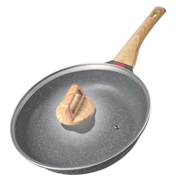 Korean Style Macadamite Pan with Double Bottom, Intelligent Temperature Control Non-Stick Skillet, Ideal for Steak and Eggs