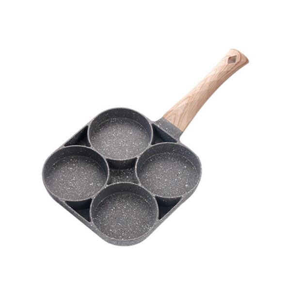 Two Hole Three In One Omelette Pan with Bacon Steak Pan, Versatile Cookware for Breakfast, Non-Stick and Easy to Clean