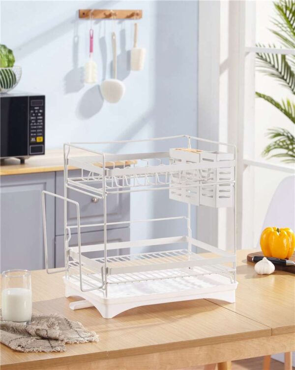 Stainless Steel Sink Dish Drying Rack, Durable Cup Drainer and Kitchen Storage Shelf