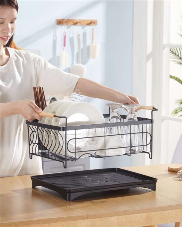 Stainless Steel Sink Dish Drying Rack, Durable Cup Drainer and Kitchen Storage Shelf