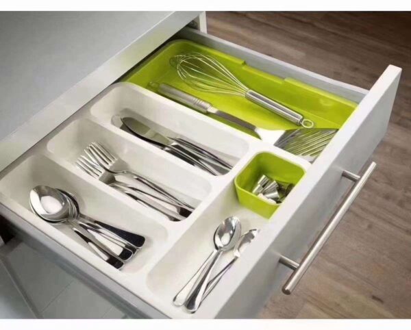 Retractable Kitchen Drawer Organizer for Adjustable Storage, Space-Saving Drawer Divider, Customizable Kitchen Storage Solution