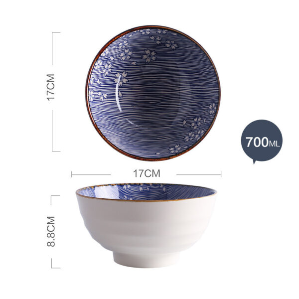 Japanese Style Hand-painted Ceramic Tableware Rice Bowl Soup Bowl Noodle Bowl Plate, Elegant Hand-Painted Japanese Ceramic Tableware Set