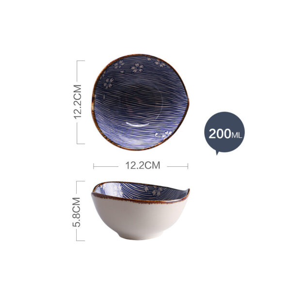 Japanese Style Hand-painted Ceramic Tableware Rice Bowl Soup Bowl Noodle Bowl Plate, Elegant Hand-Painted Japanese Ceramic Tableware Set