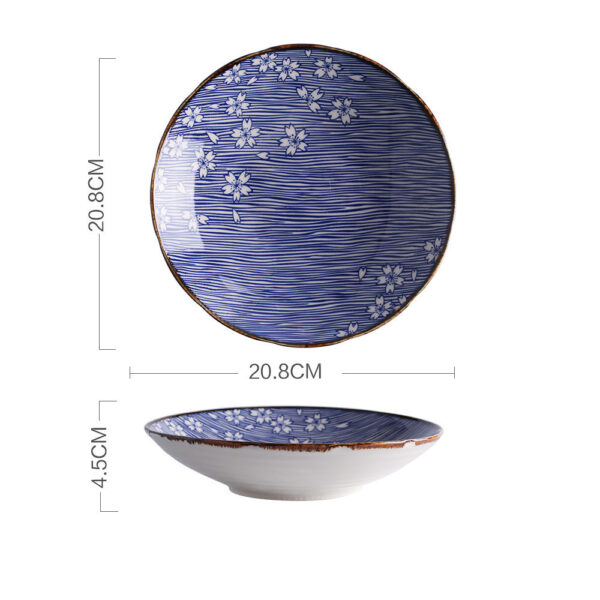 Japanese Style Hand-painted Ceramic Tableware Rice Bowl Soup Bowl Noodle Bowl Plate, Elegant Hand-Painted Japanese Ceramic Tableware Set