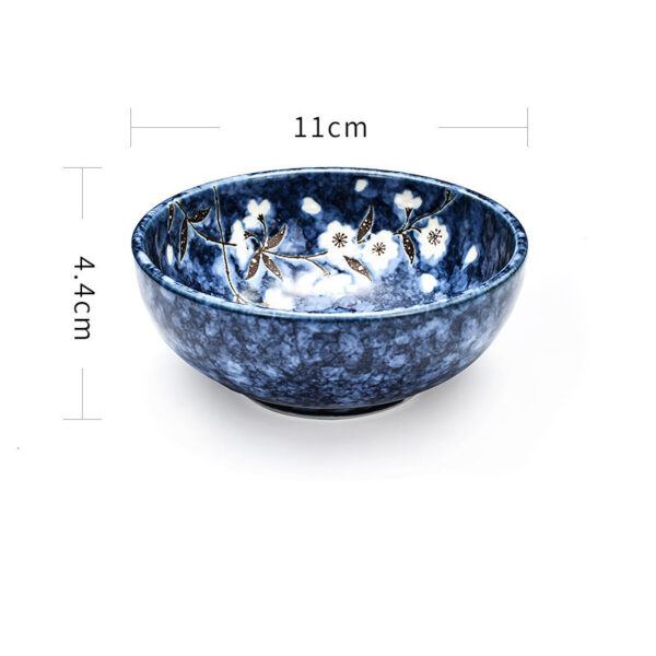 Elegant Ceramic Blue Sakura Tableware Set, Mino-yaki Japanese Style Rice Bowl and Dish, Stylish and Functional Dining