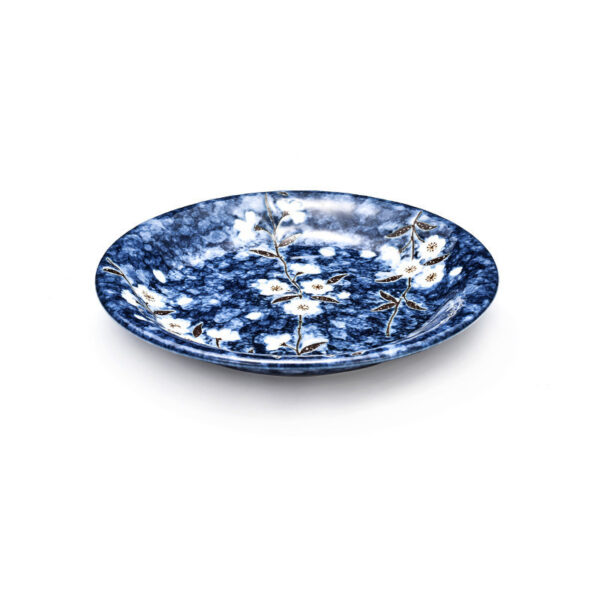 Elegant Ceramic Blue Sakura Tableware Set, Mino-yaki Japanese Style Rice Bowl and Dish, Stylish and Functional Dining