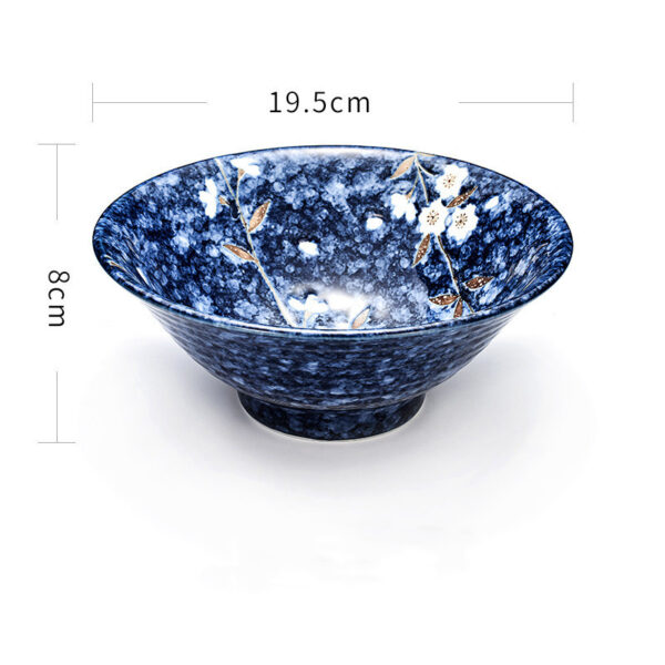 Elegant Ceramic Blue Sakura Tableware Set, Mino-yaki Japanese Style Rice Bowl and Dish, Stylish and Functional Dining