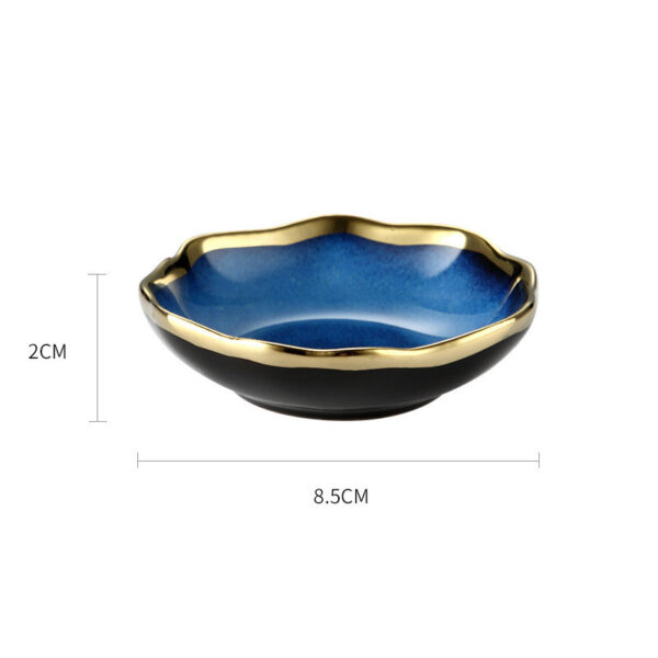 Ceramic Tableware Single Piece, Phnom Penh Dark Blue Gradient Plate Bowl, Elegant and Stylish Dining Bowl