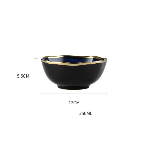 Ceramic Tableware Single Piece, Phnom Penh Dark Blue Gradient Plate Bowl, Elegant and Stylish Dining Bowl