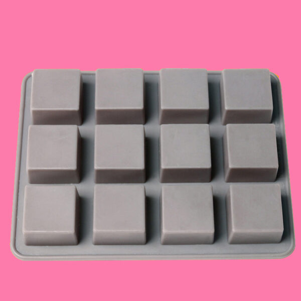 12-Square Silicone Molds for Chocolate and Cake, Multi-Use Silicone Mold Set for Baking and Ice, Versatile Square Molds for Creative Treats