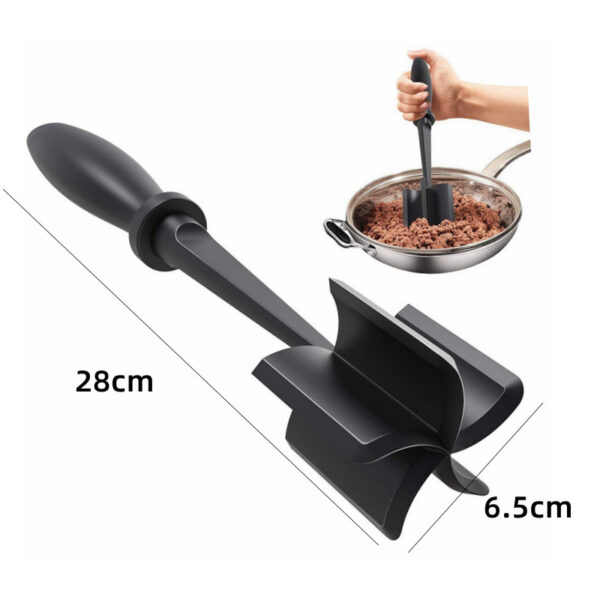 Heat Resistant Nylon Meat Masher, Non-Stick Hamburger Chopper, Kitchen Gadget for Ground Meat and Cookware