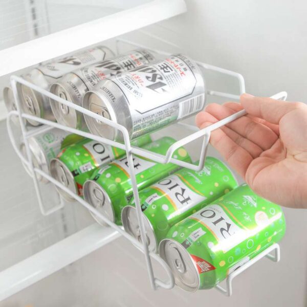 Double-Layer Coke Can Storage Rack for Kitchen, Desktop Finishing Shelf for Beverage Cans, Space-Saving Kitchen Organizer