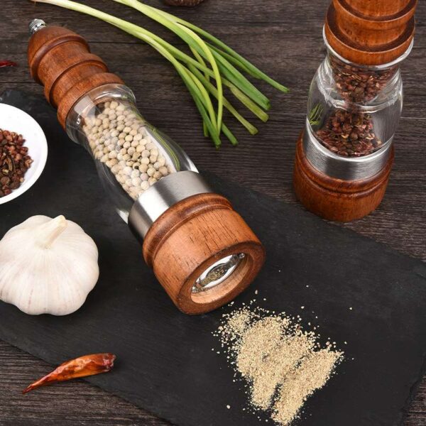 Wooden Salt and Pepper Grinder Set, Elegant and Functional Kitchen Spice Grinders, Ideal for Seasoning