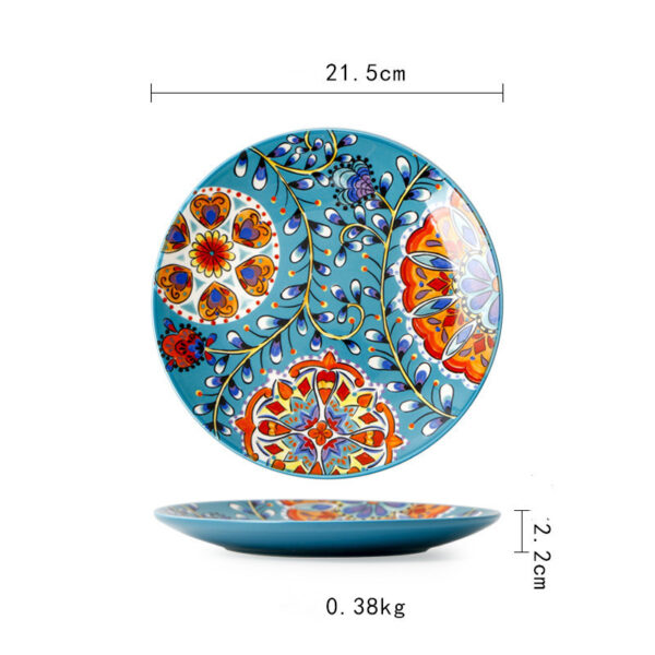 Elegant Green Peacock Ceramic Tableware for Western Cuisine, Stylish Household Tableware Set with Peacock Design, Unique Ceramic Dishes for Western Food