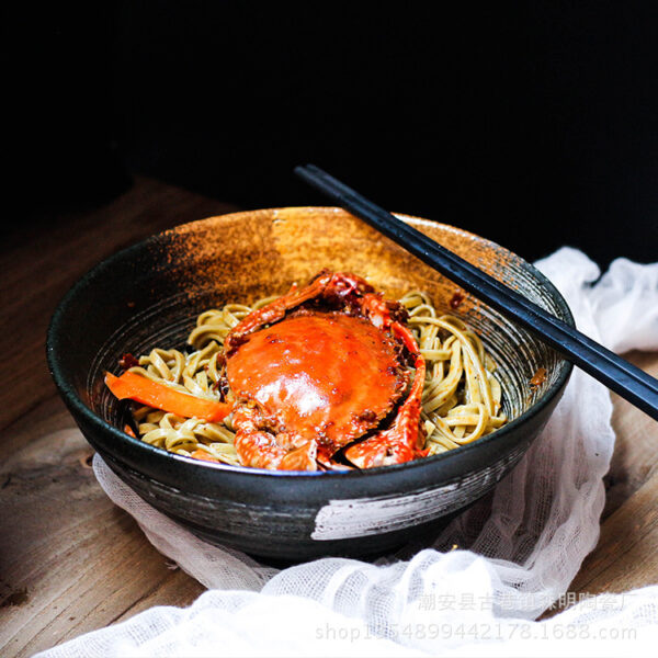 Vintage-Inspired Ceramic Soup Bowl, Retro Design Tableware Bowl with Hat and Trumpet Shape, Unique and Stylish Soup Bowl for Dining