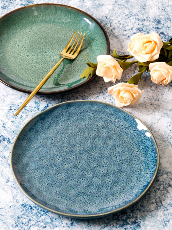 Japanese Vintage Ceramic Plate, Flat Plate for Creative Dishes, Ideal for Stylish Table Settings