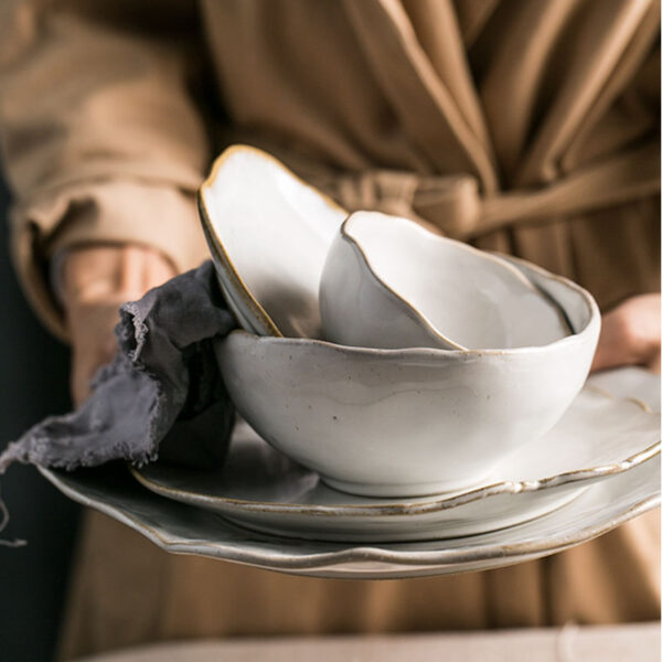 Unique Irregular Ceramic Tableware, Stylish and Modern Dishware for Distinctive Dining