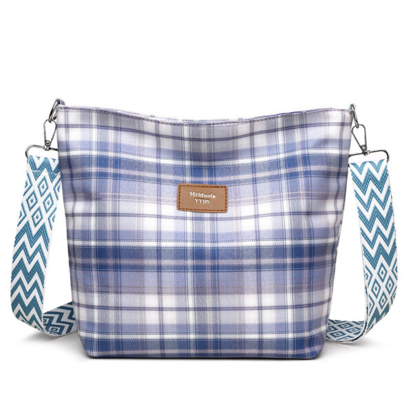 Large Capacity Contrast Color Messenger Bag, Versatile One-Shoulder Commuter Bag, Stylish Checkered Messenger Bag